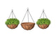 Go Hooked 10" Coir Hanging Basket/Coco Gardening Liner with Hanging Pots and Metal Hanging Chain/Hanging Planters- Set of 3 (Brown)
