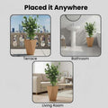 GoHooked brown diamond-textured polymer planter pot, 18-inch, lightweight and durable for indoor/outdoor use.