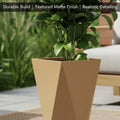 GoHooked modern brown diamond-textured polymer planter pot with drainage hole, 18-inch.