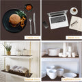 GoHooked brown EVA anti-slip shelf liner roll for kitchen cabinets, drawers, and refrigerators. Waterproof and washable.
