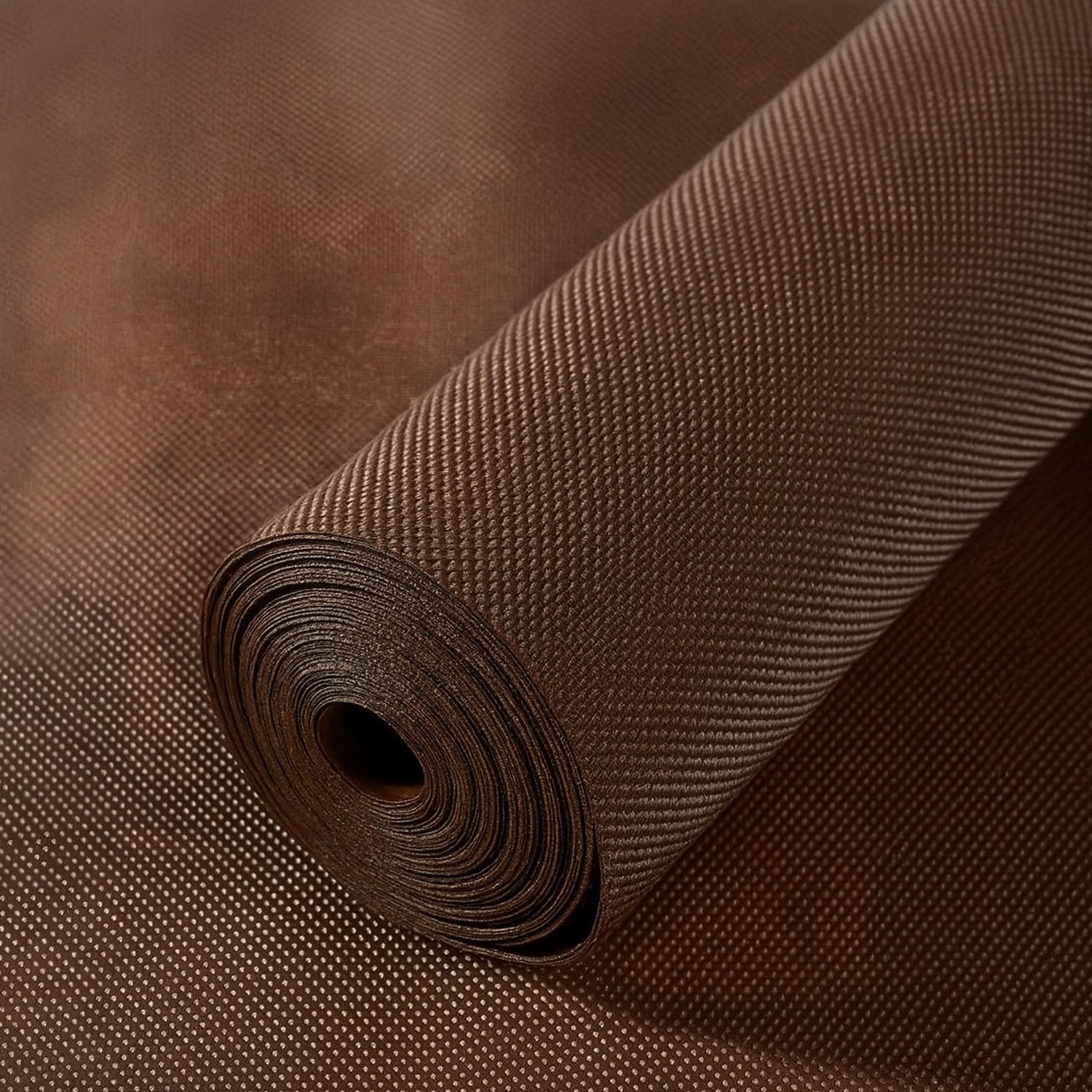 GoHooked brown EVA anti-slip fridge mat roll with a textured surface for kitchen cabinets and shelf protection.