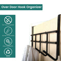 GoHooked brown stainless steel over the door organizer rack with 5 hooks for closets, bedrooms, and bathrooms.