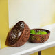 Go Hooked 21cm Plastic Fruit Bowl | Durable & Stylish 9.5cm Height Fruit Storage Organizer | Multipurpose Serving Bowl for Kitchen, Dining, & Home DÃ©cor | BPA-Free & Easy to Clean Brown Pack of 2