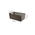 GoHooked brown plastic storage basket with dimensions 22.5D x 40W x 22.5H cm, stackable and multipurpose.
