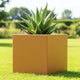 Go Hooked Home Decor Planter 15 Inch for Home & Office | Modern Indoor Planter for Living Room, Bedroom & Balcony | Decorative Planter Perfect for Artificial & Live Plants (Cube, Brown)