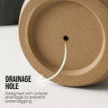 GoHooked brown polymer plant pot with drainage hole, 31 inch, lightweight and weather-resistant.