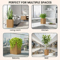 GoHooked extra-tall brown polymer planter with ribbed texture, 12x24 inches, perfect for indoor/outdoor plants.