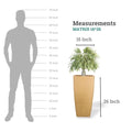 GoHooked brown polymer Matrix planter, 16x26 inches, square shape, modern design, suitable for indoor/outdoor use.