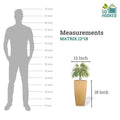 GoHooked brown polymer Matrix planter, 18-inch tall, 12-inch wide, with drainage hole for indoor/outdoor use.
