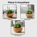 GoHooked brown polymer lotus bowl planter with drainage option, 18 inch, for indoor or outdoor use.