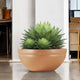 Go Hooked Lotus Bowl 31 Inch Big Flower Pot for Plants | Outdoor & Indoor Planter for Balcony, Terrace & Garden | Weather-Resistant, Lightweight, Durable Polymer Pot with Drainage Option (Brown)
