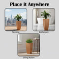 GoHooked brown polymer square planter with a modern design, suitable for indoor or outdoor use.