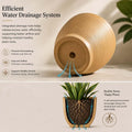 GoHooked 12-inch brown polymer planter pot with efficient water drainage system for healthy plant roots.