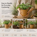 GoHooked 18-inch brown polymer planter pot with ribbed texture, perfect for indoor/outdoor plants.