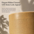 GoHooked 10-inch brown polymer planter pot with elegant ribbed texture and stone-look appeal. UV resistant and lightweight.