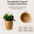 GoHooked 10-inch brown polymer planter pot with ribbed texture and drainage hole. Ideal for indoor or outdoor plants.