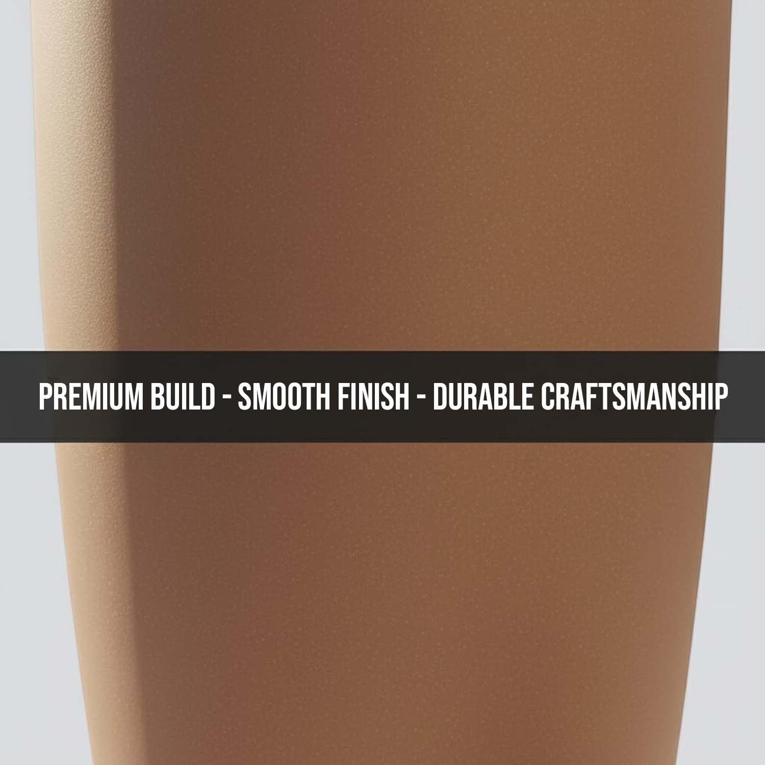GoHooked 18-inch round brown polymer planter pot with a smooth matte finish, UV & weather resistant.