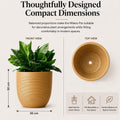 GoHooked 12-inch brown polymer planter pot with textured finish and drainage hole. Ideal for indoor and outdoor plants.