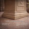 GoHooked large brown polymer Tulsi pot with embossed traditional Indian motifs. Sandstone-style planter with sturdy base.