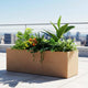Go Hooked Recta R Brown Planter Pot (24x10 Inch) | Big Size Outdoor & Indoor Pot for Plants | Modern Design Lightweight & Durable Rectangle Polymer Flower Pot for Balcony, Terrace & Garden