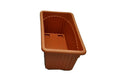 GoHooked brown rectangular plastic planter pot, 35cm, ideal for window displays and home gardens.
