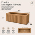 GoHooked brown polymer rectangular planter pot with ribbed texture, 24x12 inch, suitable for indoor/outdoor use.