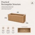 GoHooked brown sandstone ribbed polymer rectangular planter pot, 20x9 inches, with drainage hole for indoor/outdoor use.