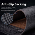 GoHooked brown rubber door mat featuring a textured anti-slip backing and a decorative border design.