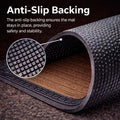 GoHooked brown rubber door mat with anti-slip textured backing and ribbed surface for trapping dirt at home entrances.