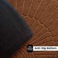 GoHooked brown rubber half circle door mat with textured sunburst pattern and black anti-slip base