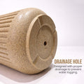 GoHooked brown speckled ribbed polymer planter pot with drainage hole and matching tray.