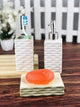 Go Hooked Ceramic Stylish Designer Bathroom Set | Beautiful Bathroom Accessories Set| Designer Bath Sets (3-Pieces Set)