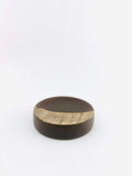 GoHooked dark brown ceramic soap dish with textured beige band