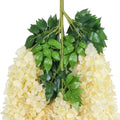 GoHooked 12 pack champagne silk wisteria vines with green leaves, 3.6 feet long, for wedding and home decor.