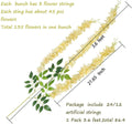 GoHooked champagne silk wisteria vine garland, 3.6 feet long, with green leaves, ideal for weddings and parties.