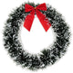Go Hooked Christmas Wreath with Red Bow, 20cm, Artificial Pine, Indoor Wall Decor, Front Door Decoration, Christmas Decoration