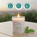 GoHooked ViMe Citronella Oasis aroma candle in a clear glass jar with a white label. Natural essential oil, 40-hour burn time.