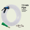 GoHooked clear 7.5 meter braided PVC garden hose pipe with sprayer gun, connector, and clamps.