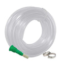 GoHooked clear braided PVC garden hose pipe with connector and clamps for watering.