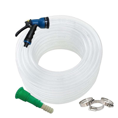Garden Hose With Spray Nozzle And Clamps