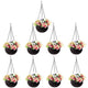 Go Hooked Pots | Plastic | Hanging Pot | Dark Brown | Pot Diameter- 7.1 Inch | Pot Height-4.8 Inch | Pot Thickness-3 mm | Chain Length-13 inch Approx. | 9 Pieces