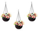 Go Hooked Plastic Hanging Pot, Dark Brown, Pot Diameter- 7.1 Inch, Pot Height-4.8 Inch, Pot Thickness-3 mm, Chain Length-13 inch Approx., 3 Pieces