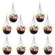Go Hooked Pots | Plastic | Hanging Pot | Dark Brown | Pot Diameter- 7.1 Inch | Pot Height-4.8 Inch | Pot Thickness-3 mm | Chain Length-13 inch Approx. | 10 Pieces