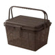 Go Hooked Kids Picnic Storage Basket with Lid & Snap Lock | Multipurpose Toys, Diaper & Essentials Organizer | Durable Plastic Storage Basket with Handle for Home & Travel (Dark Brown)