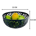 GoHooked dark grey plastic fruit bowl, 21cm wide with decorative cutouts, 9.5cm height. BPA-free and easy to clean.