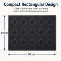GoHooked black diamond patterned rectangular entryway doormat, 60x37 cm, durable rubber with textured surface.