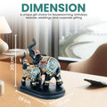 GoHooked black and gold polyresin elephant figurine with blue and red royal embellishments. Two elephants on a base.