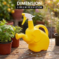 GoHooked yellow elephant-shaped 2-in-1 watering can and spray bottle, 1.5L plastic garden pot with long spout and handle.