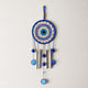 Go Hooked Evil Eye Dreamcatcher Wind Chime with Bells & Hanging Beads 64cm Height| Blue Wall Hanging Decoration for Positive Energy, Good Luck & Home DÃ©cor, Balcony, Living Room & Gift (Design F2)