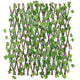 Go Hooked Wood&Plastic Artificial Expanding Wood Fence Trellis Artificial Plant Garden Green Wall Leaf Ivy Wood Fence for Home Decor Garden Decor Restaurant Decor(60 X 20 Inch,Pack of 1)